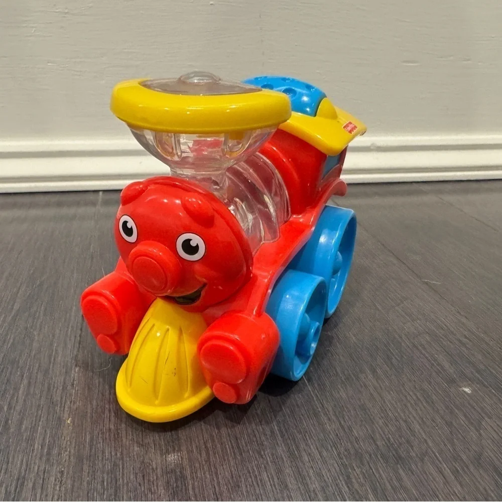 Fisher Price Baby/Toddler Red and Blue Push-Along Train Car with Popping Beads